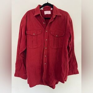 Filson Solid Casual Button-Down Shirts for Men size L